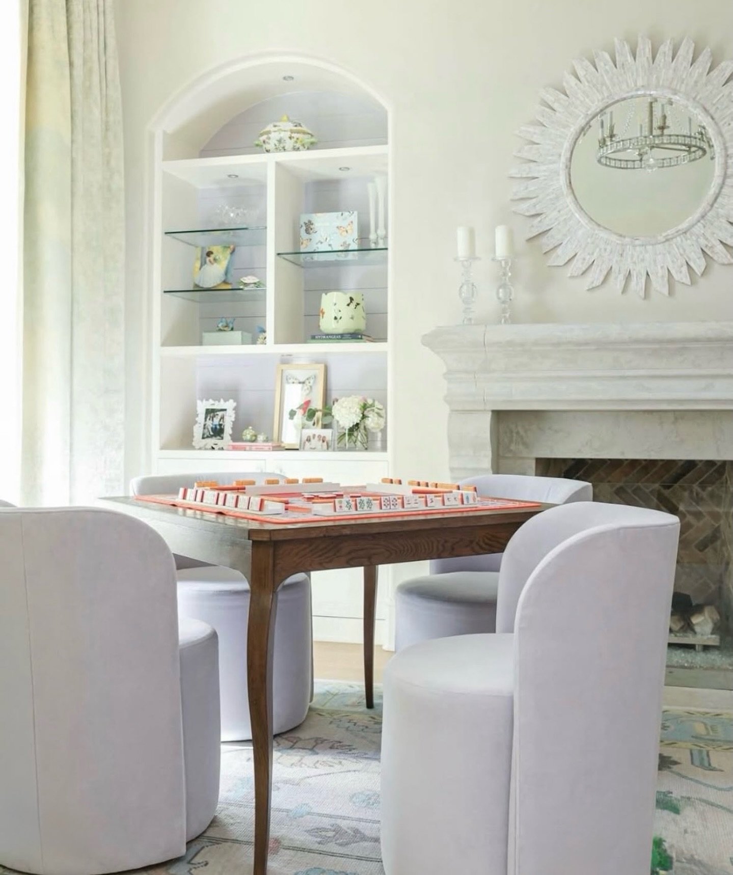 Mahjong, anyone? 🩵 @woodbridgefurniture Navarre Game Table is the perfect piece for your next game night! 

Contact us if you want to open a trade account. We have many great vendors!

Design: @medinainteriors 
Photography: @sarahbakerphotos 
Game T