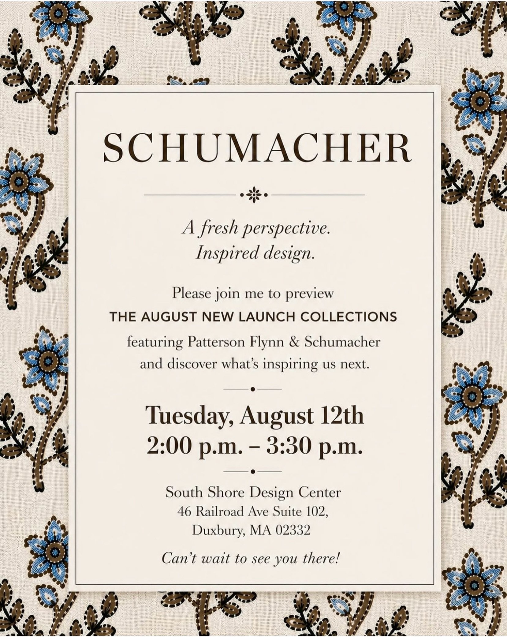 Designers please join us at the South Shore Design Center!