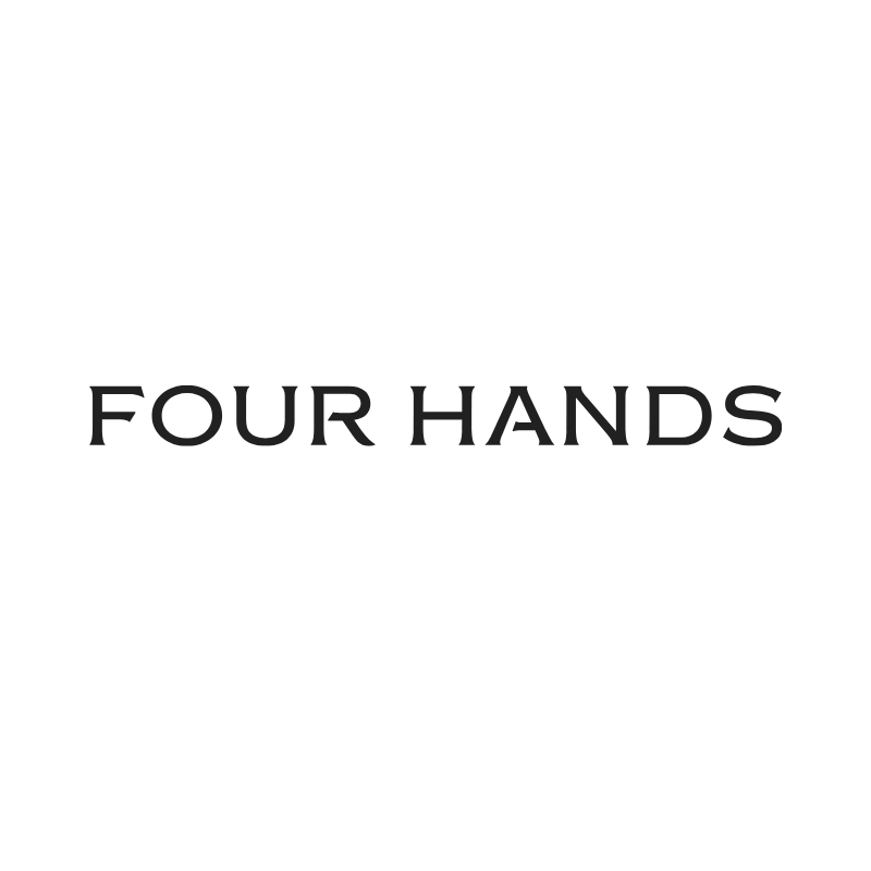 The image features the words 'FOUR HANDS' in bold, black font on a white background.