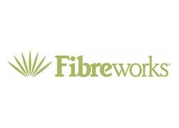 Fibrewoks logo with green stylized leaf and text