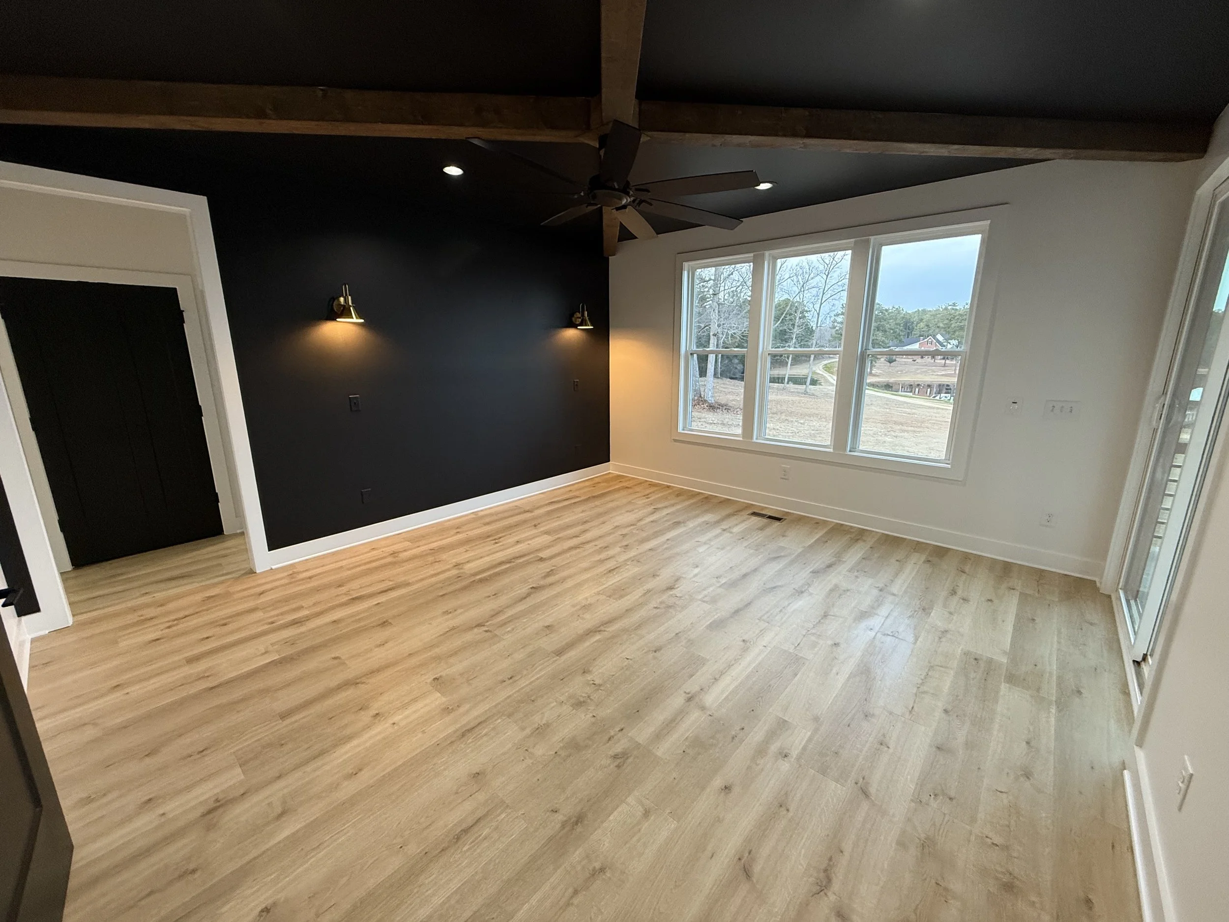 Contemporary custom bedroom built in this custom house by Patterson building group LLC in Raleigh, North Carolina