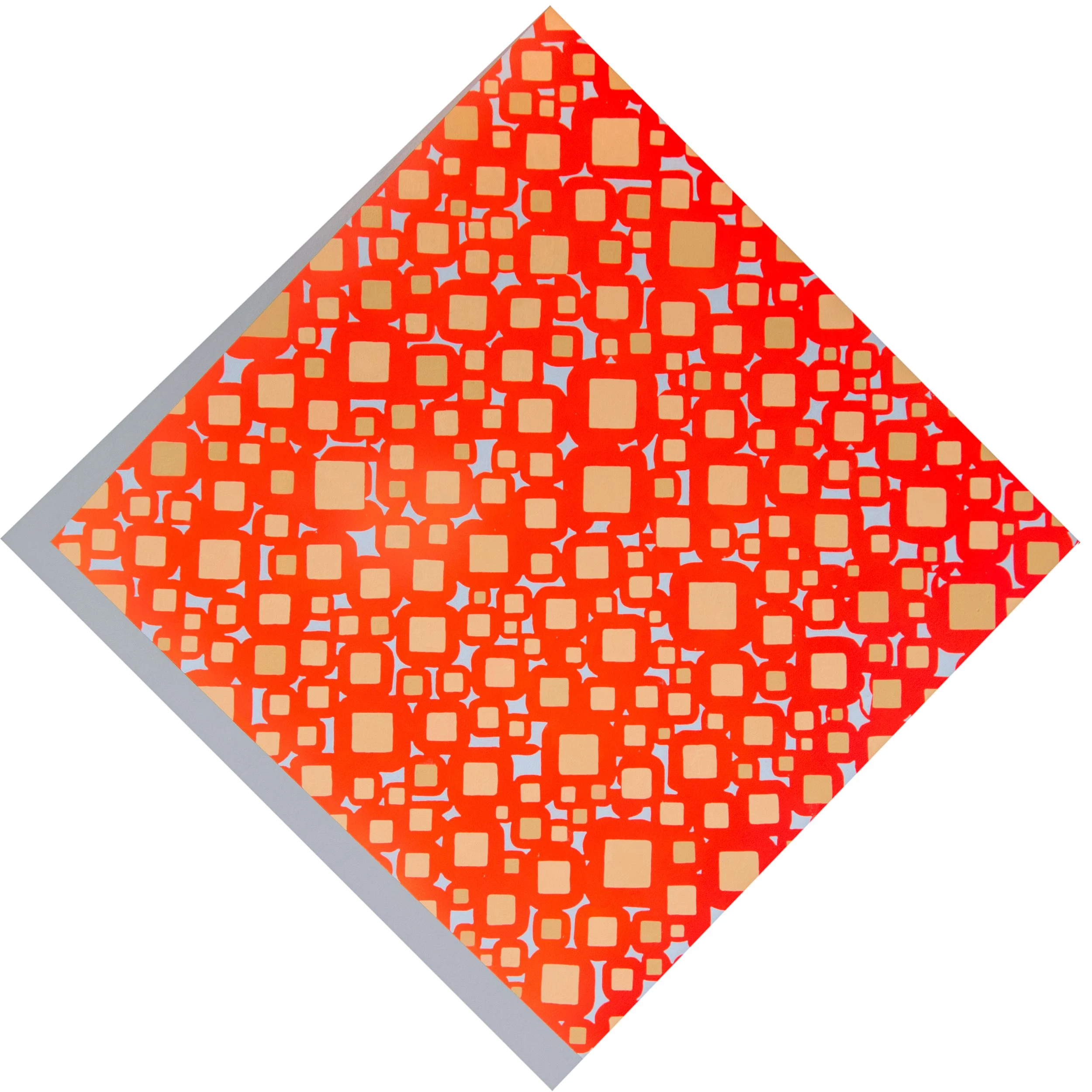 Orange Diamond, 2016, acrylic and latex on board - 36 x 36 in.