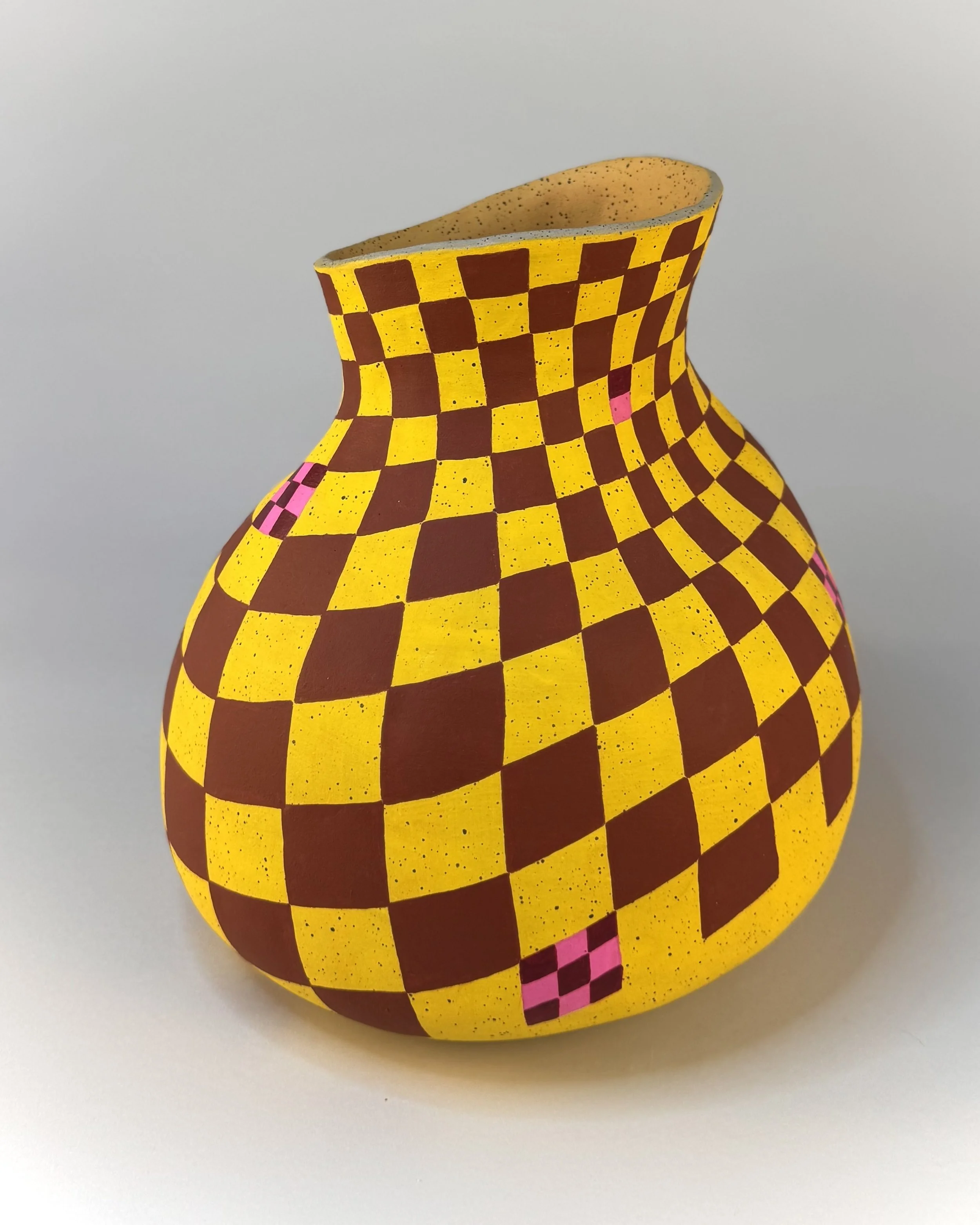 Untitled: Bandeau (PV18), 2025.  Acrylic and on ceramic - 12 x 6 in.