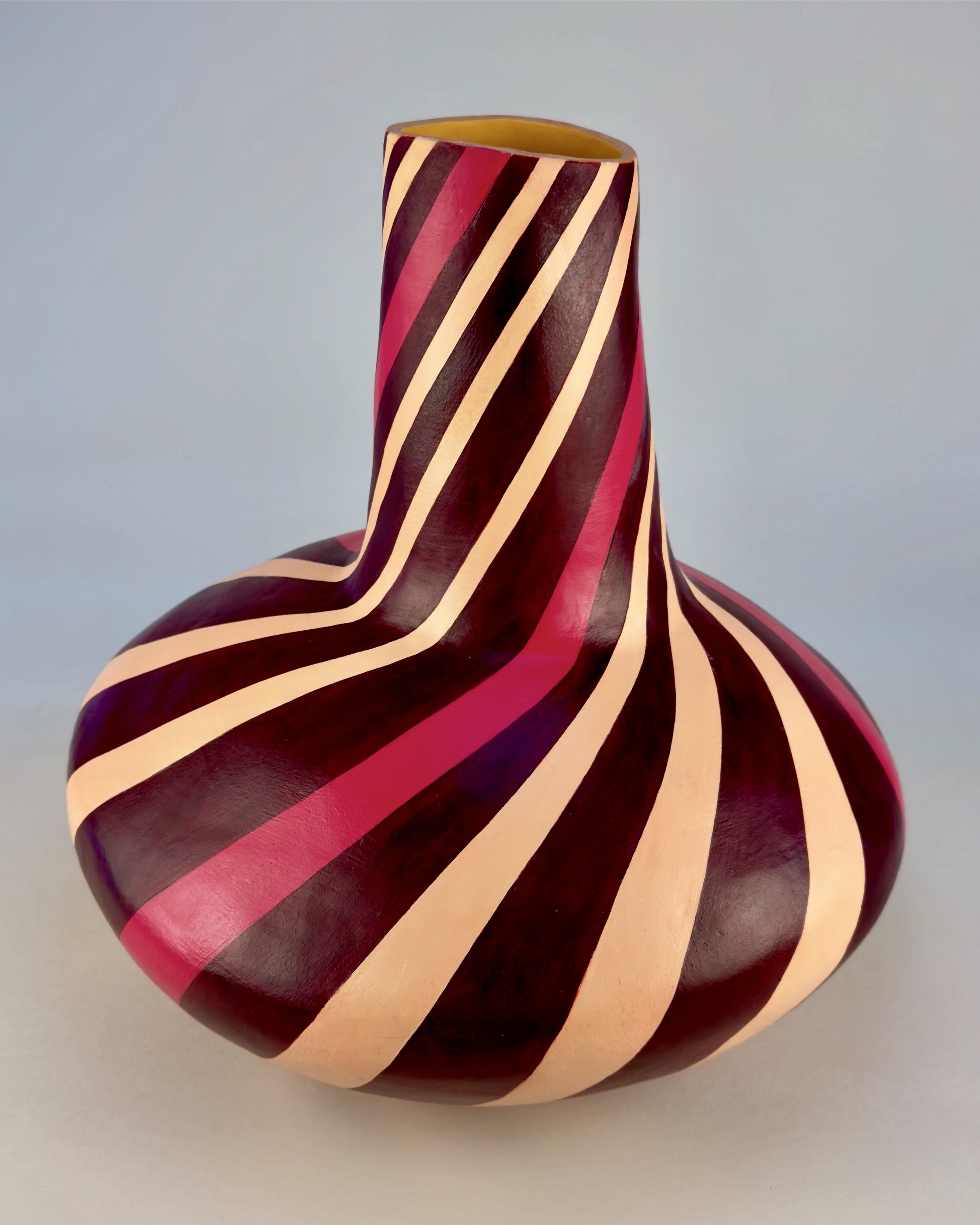 Untitled: Turban (PV17), 2025.  Acrylic and oil on ceramic - 12 x 10 in.