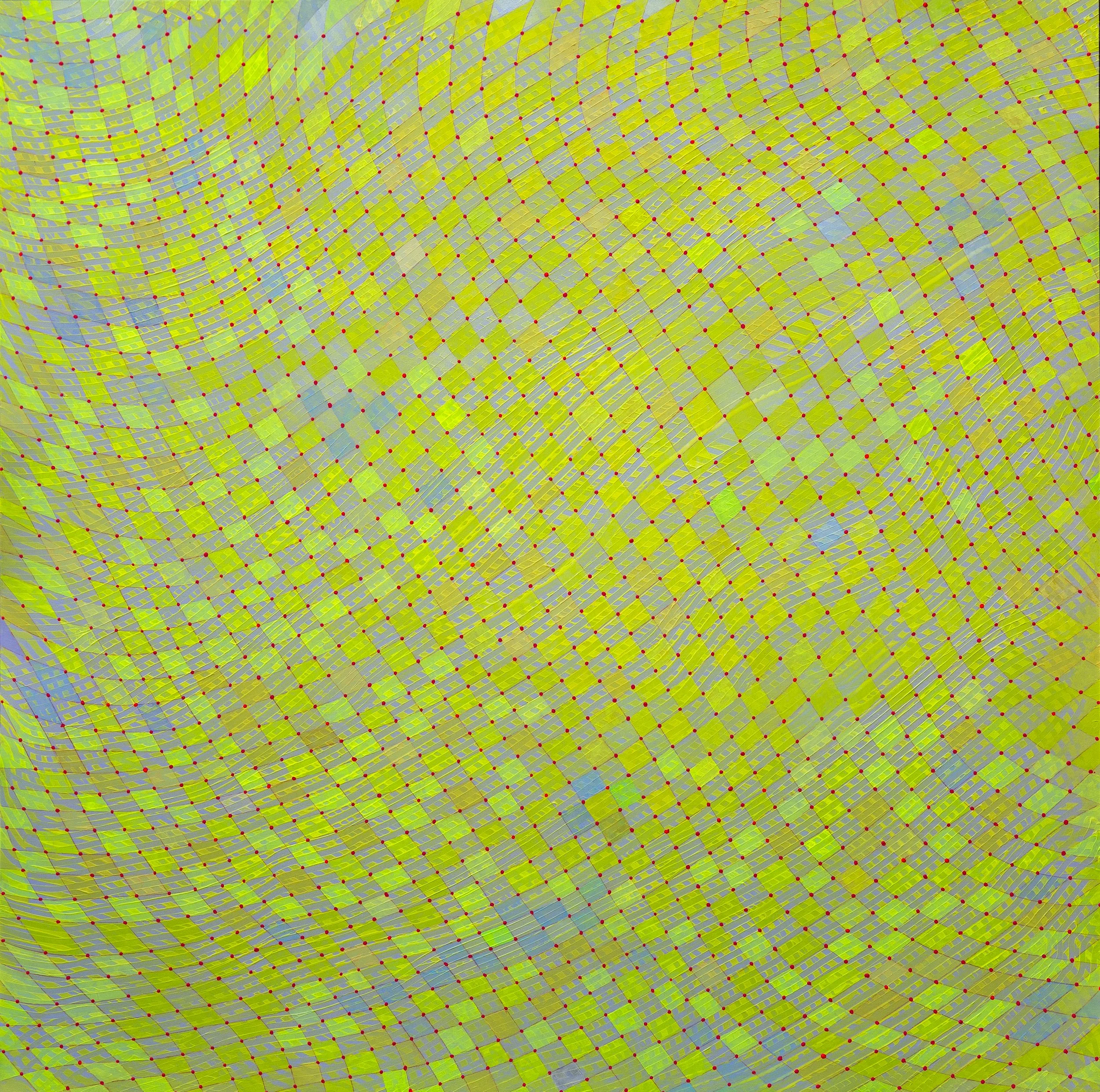 Moire Net 3, 2022, acrylic on board -36 x 36  in.