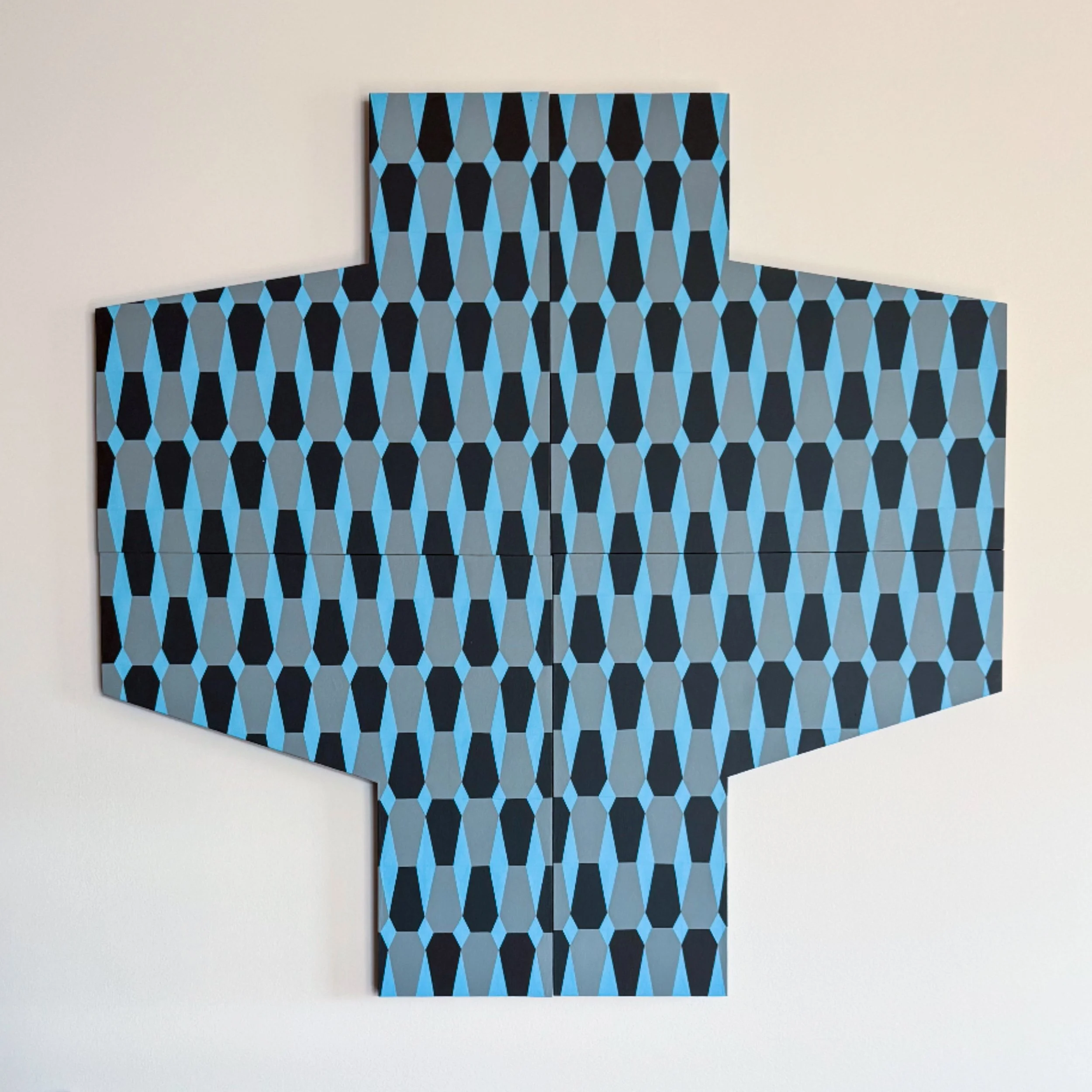 Cacophony: Cruciform, 2025, latex on board - 48 x 48 in.