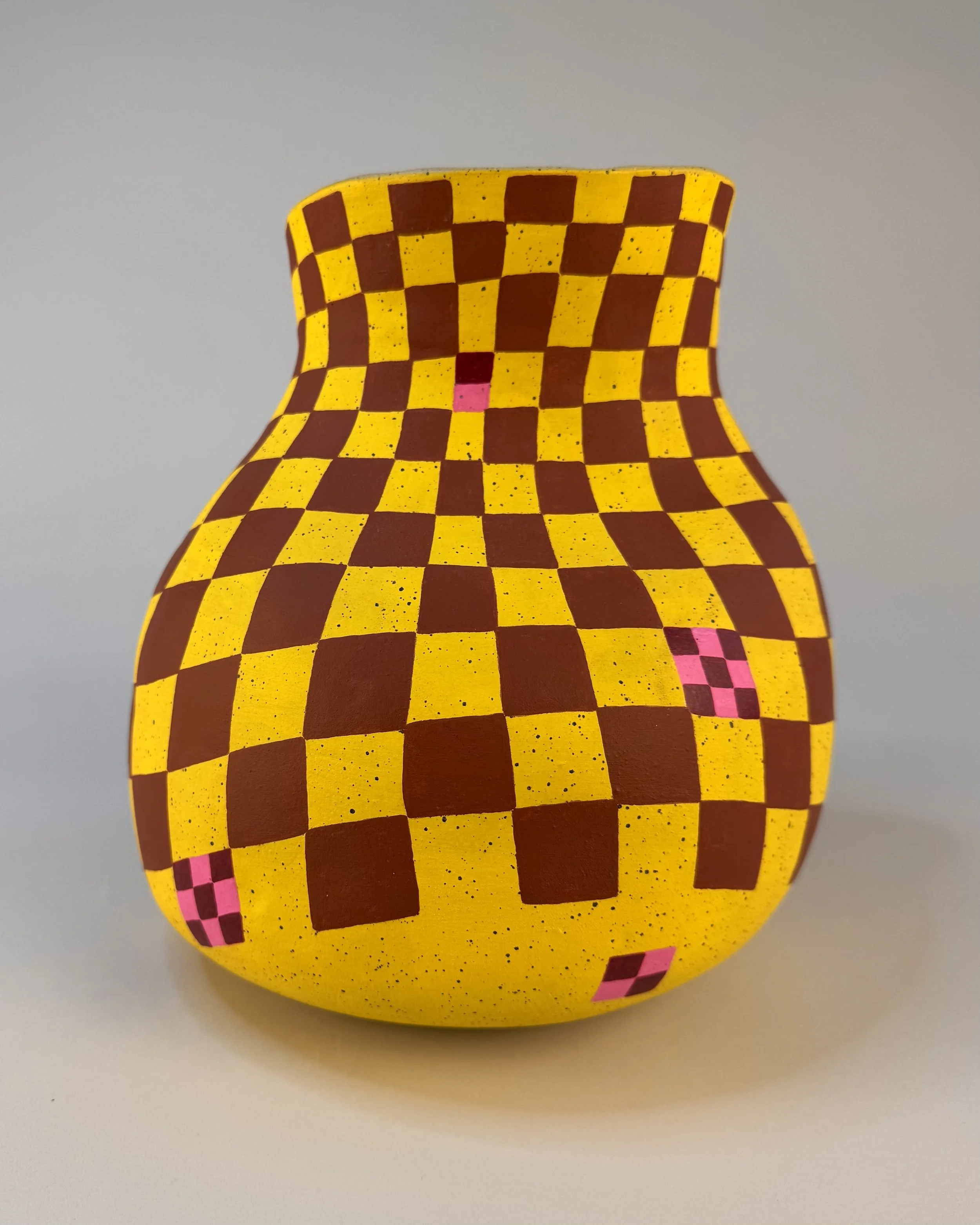 Untitled: Bandeau (PV18), 2025.  Acrylic and on ceramic - 12 x 6 in.