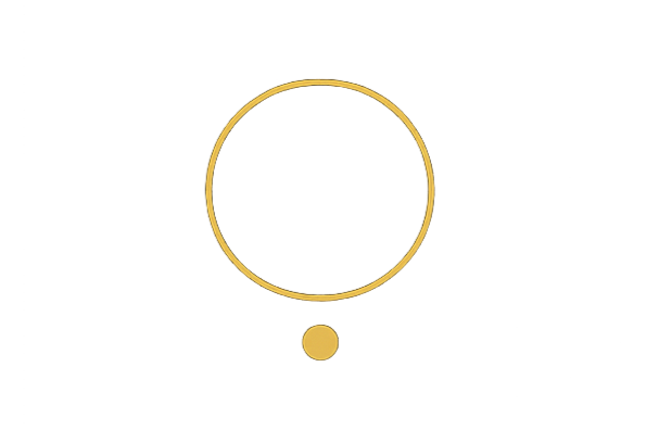 Rasa Records logo. The larger circle representing the entire cosmos and a dot below representing bindu - "the cosmic consciousness"