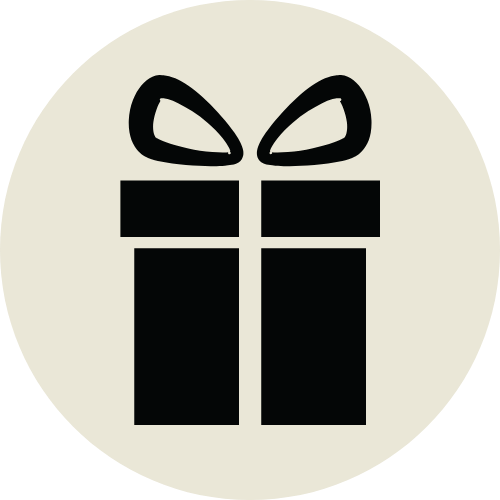 Silhouette of a wrapped gift box with a bow on top