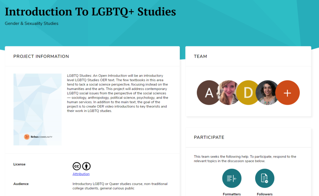 Reports: Introduction to LGBTQ+ Studies: An Open Textbook