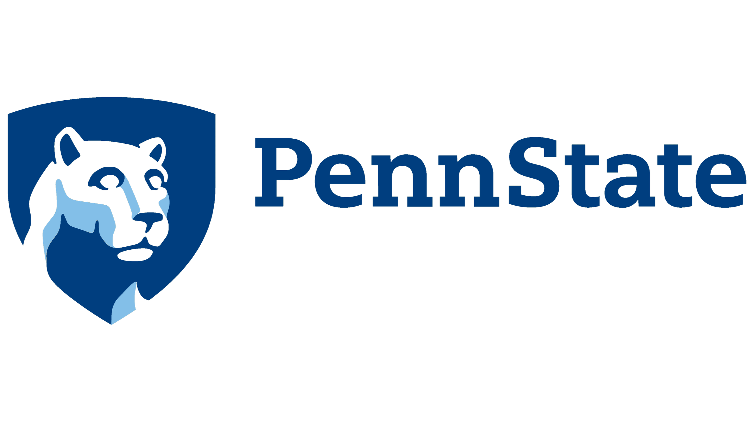 Penn State logo with a stylized lion mascot in blue and black next to the text 'Penn State' in blue.