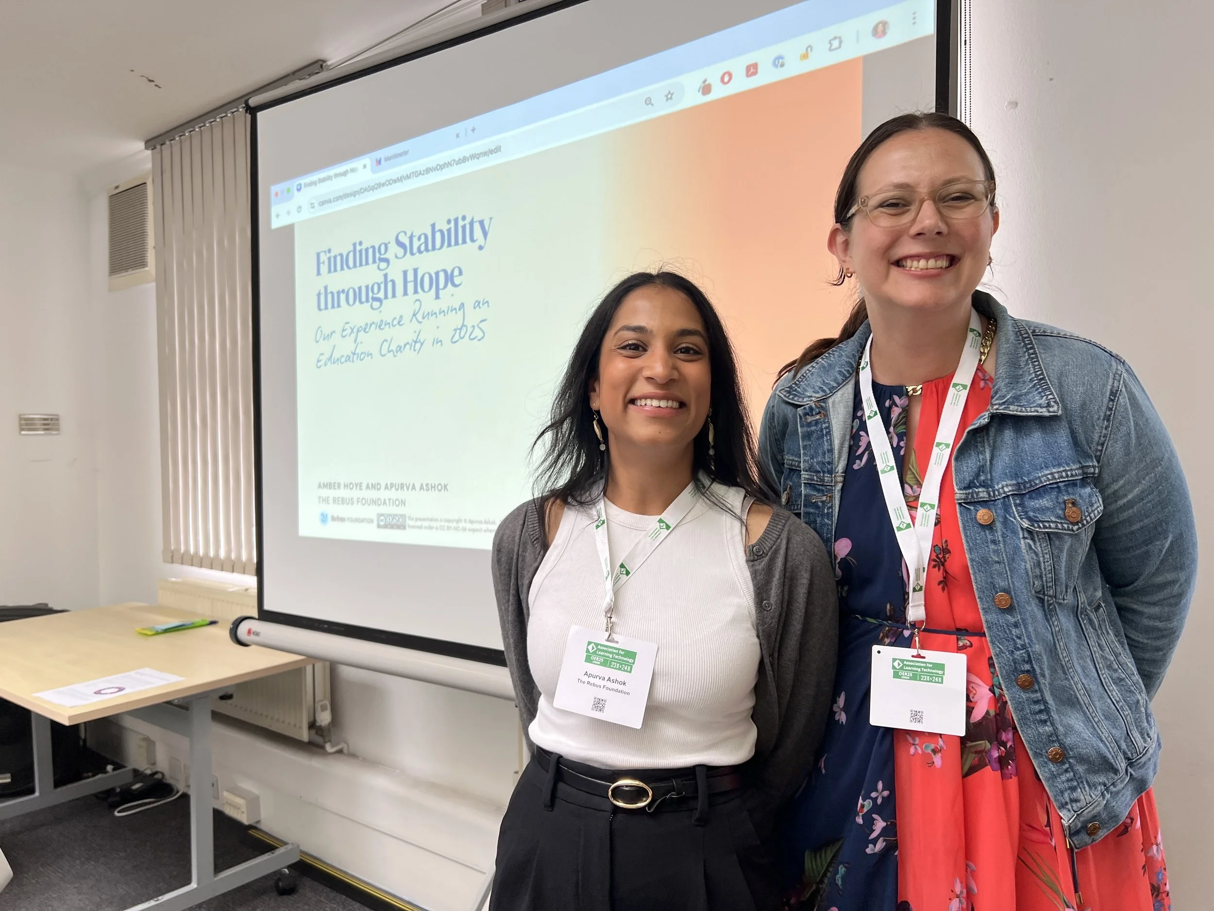 Apurva Ashok and Amber Hoye at OER25