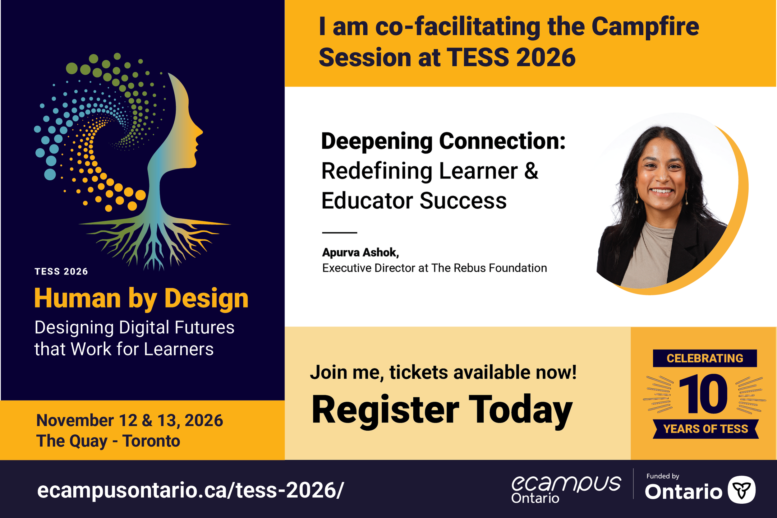 TESS 2026 speaker card for Apurva Ashok