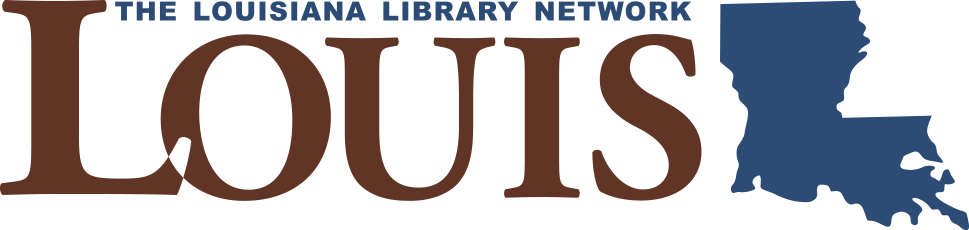 Logo of the Louisiana Library Network with text and a silhouette of Louisiana state map.