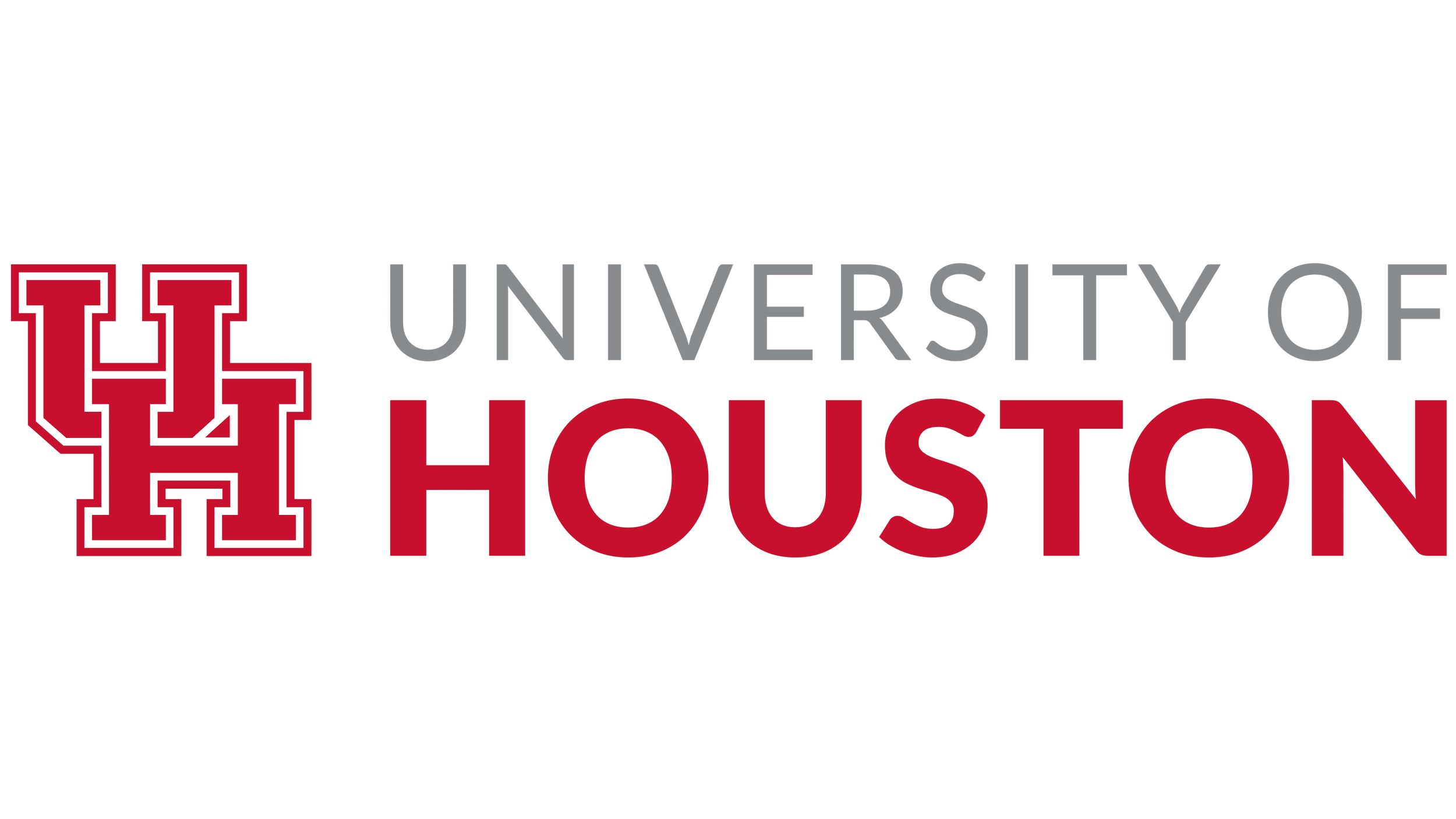 University of Houston logo with a large red 'H' and the text 'UNIVERSITY OF HOUSTON' in gray and red.