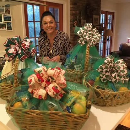 Assembling gift baskets for senior neighbors and service providers