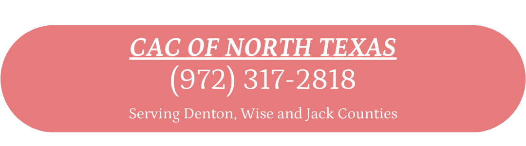 Business card for CAC of North Texas with phone number and service area.