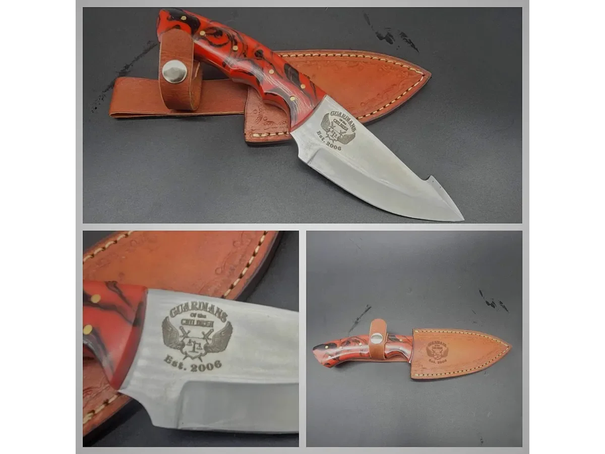 Guardians of the Children engraved, fixed-blade knife.
