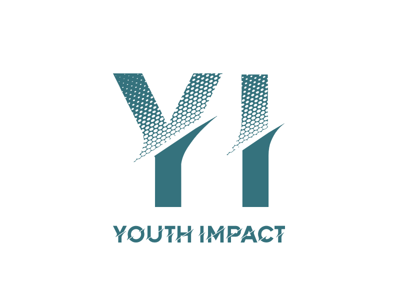 A stylized logo with the letters Y and I featuring a halftone dot pattern and crack lines, with the text 'YOUTH IMPACT' below.