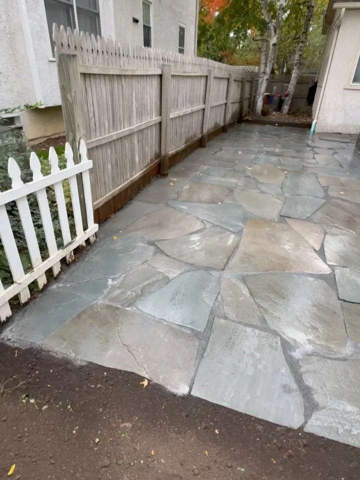 Check out this beautiful flagstone patio we brought back to life. Did an expansion as well as some new steps with lighting for the home owners overall the project came out wonderful.
