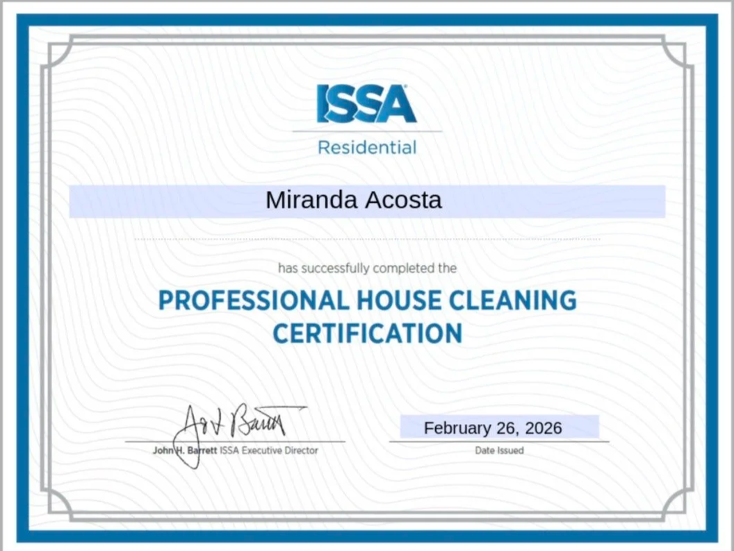 Professional House Cleaning Certification