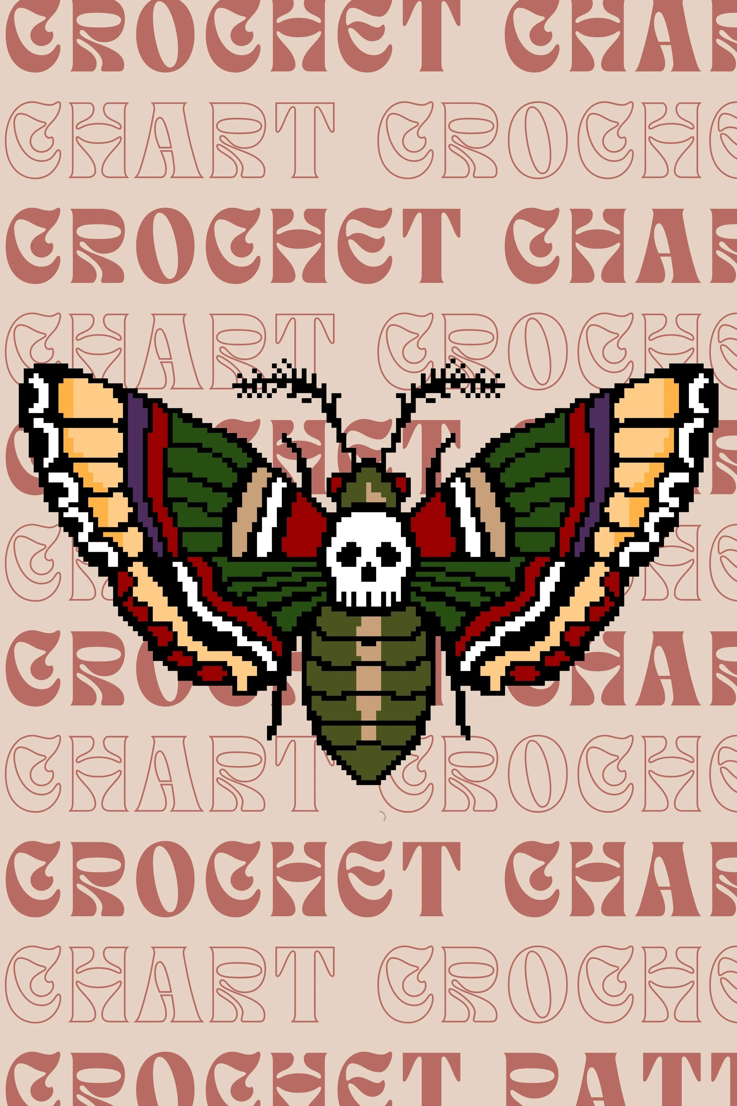 Death’s-Head Hawkmoth Tapestry Crochet Pattern (PDF Download)