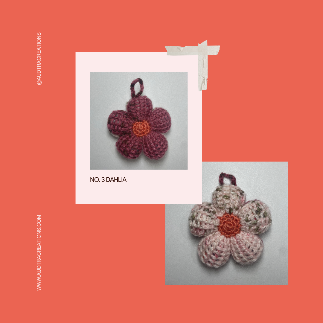 Blush & Bloom Flower Keychain | Handmade Crochet · Colour Variants
