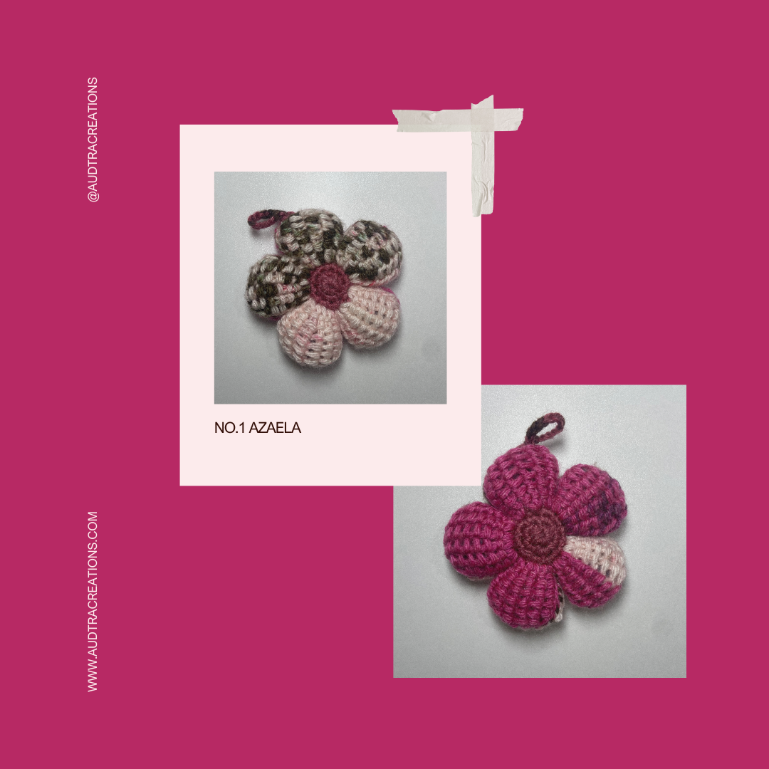 Blush & Bloom Flower Keychain | Handmade Crochet · Colour Variants