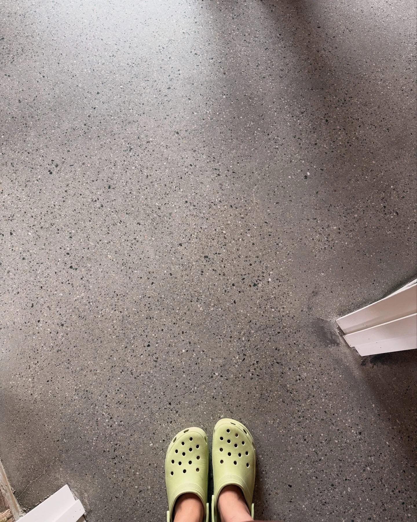 it&rsquo;s giving terrazzo? we opted for an exposed aggregate with a matte finish and the guys @platconcrete knocked it outta the park. so grateful to be able to work with such talented and kind humans!