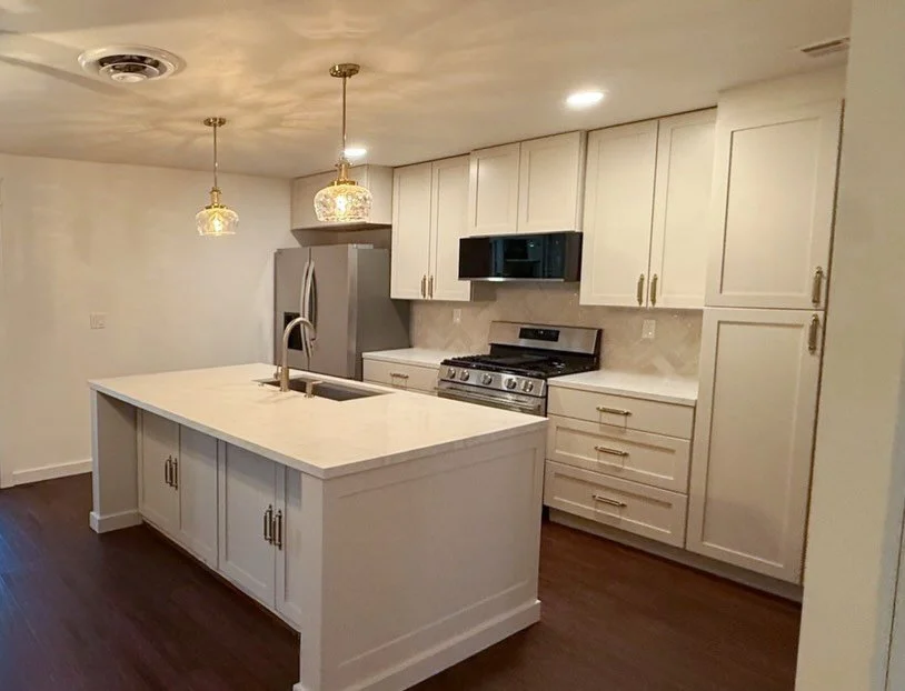 Just about wrapping up another beautiful kitchen remodel. We were able to transform a tight galley kitchen into an open and inviting space with island seating and lots of storage.

Grateful to our wonderful client for the opportunity to bring her dre