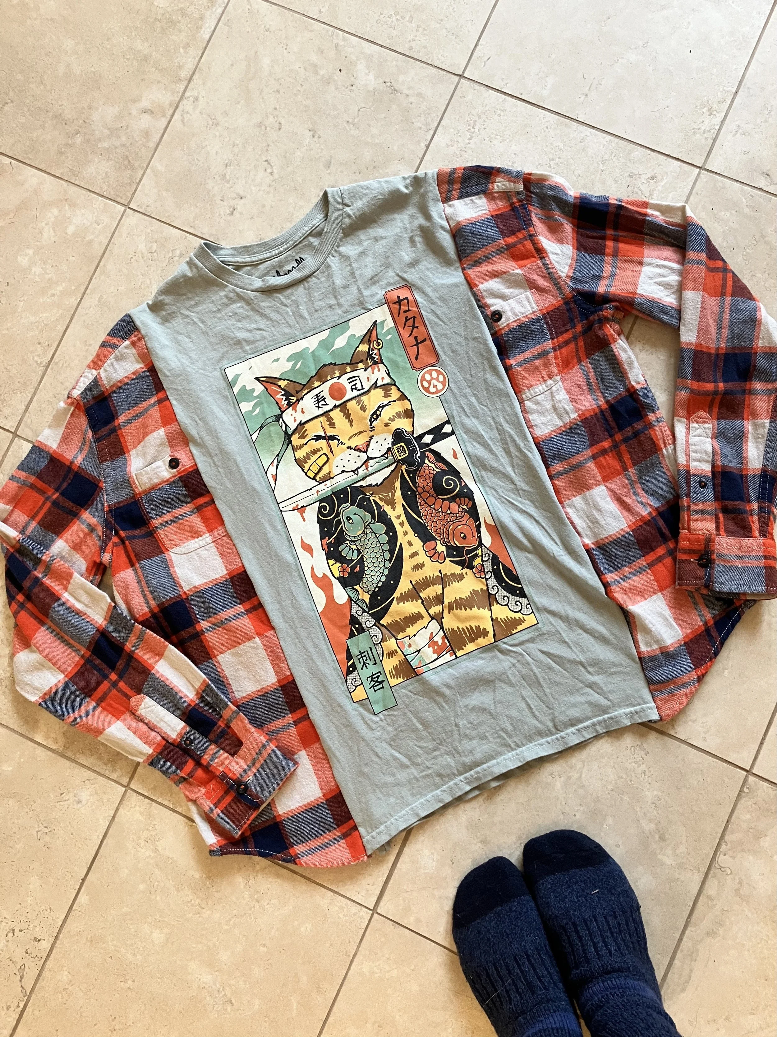 Samurai Cat Flannel