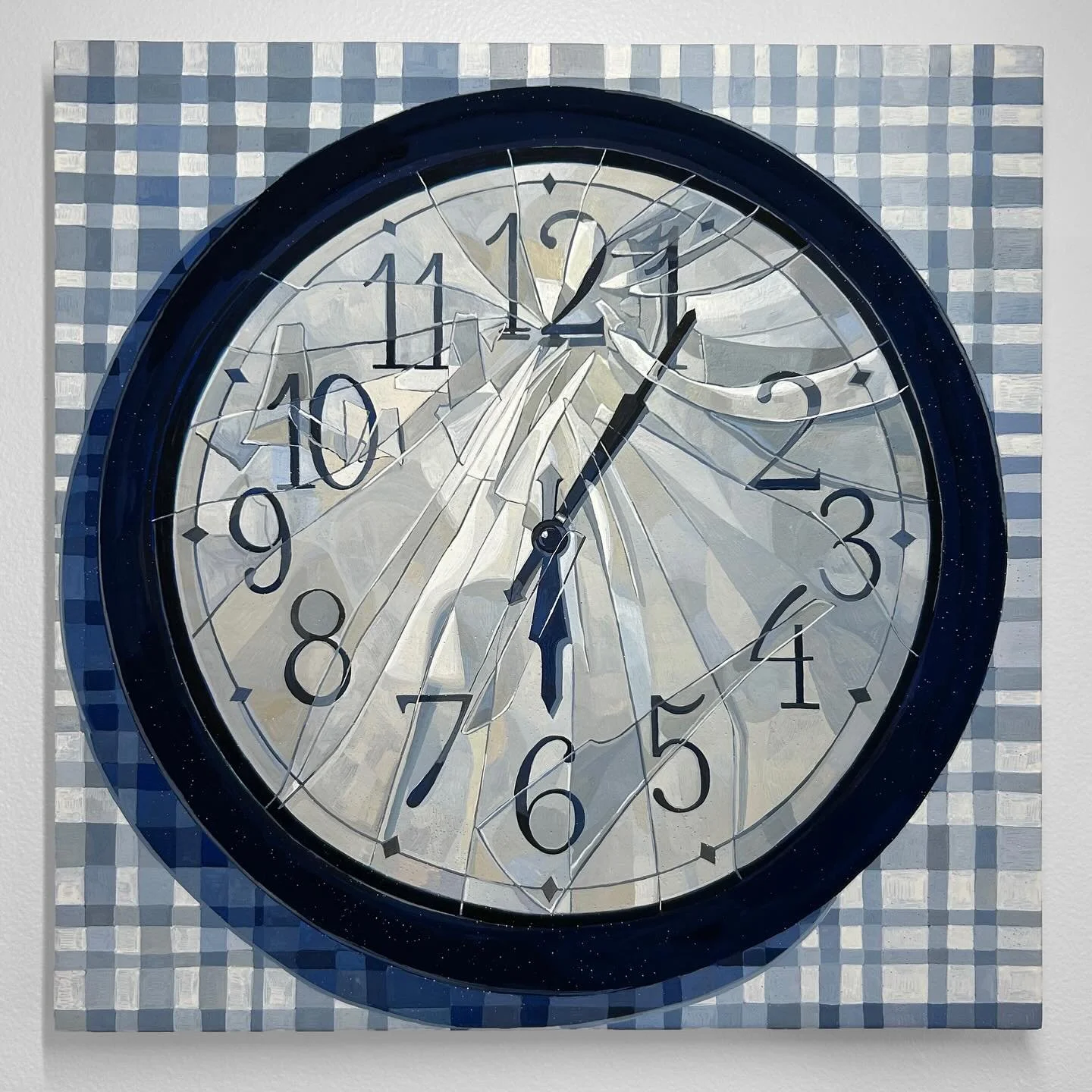 I&rsquo;ve spent the past year working on this painting on and off. Last November we were packing our belongings and our kitchen clock shattered on the trip to our new home. Surprisingly the battery continues to run, the sound of constant ticking in 