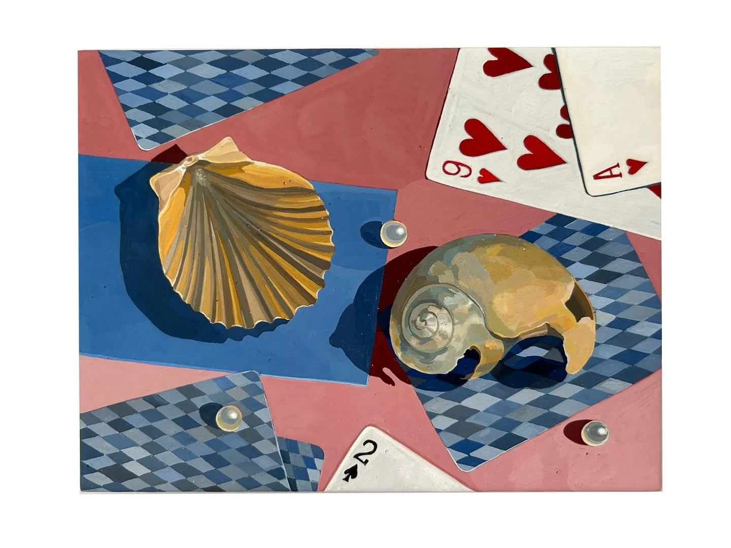 Happy Valentine&rsquo;s Day 🦪🐚🃏 
A small painting I made this summer of shells, pearls, and playing cards 💗