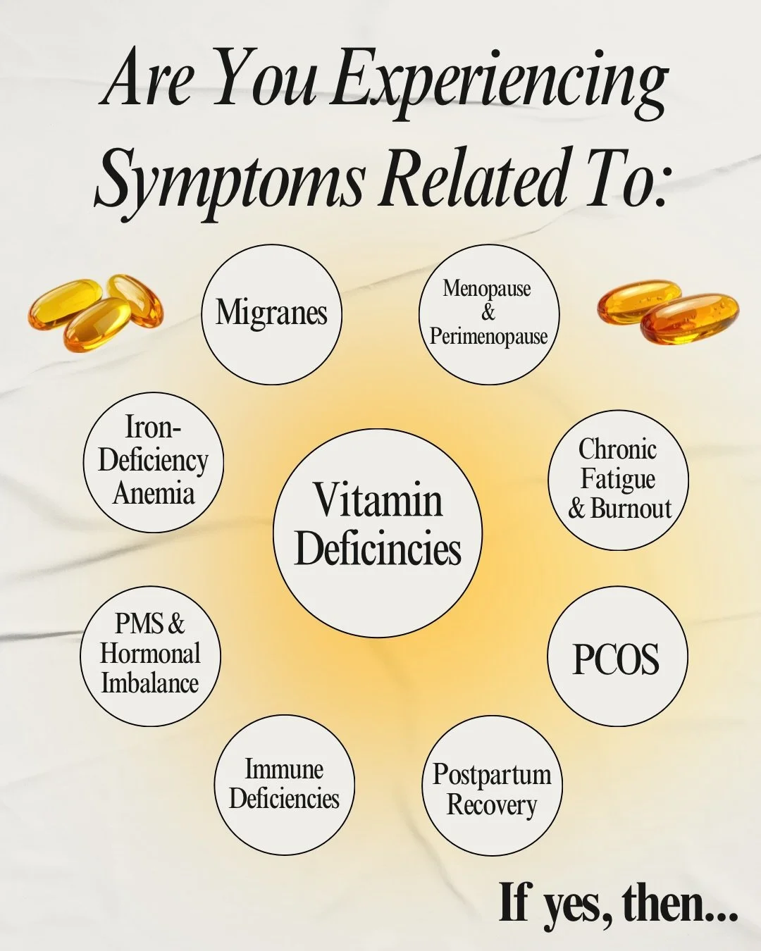 Vitamin deficiencies can show up as:
✨ Migraines
✨ Fatigue &amp; burnout
✨ Hormonal imbalances
✨ Postpartum depletion
✨ Immune issues

Vitamin infusion therapy may help restore what you&rsquo;re missing from the inside out💛

📞 Call us to schedule y