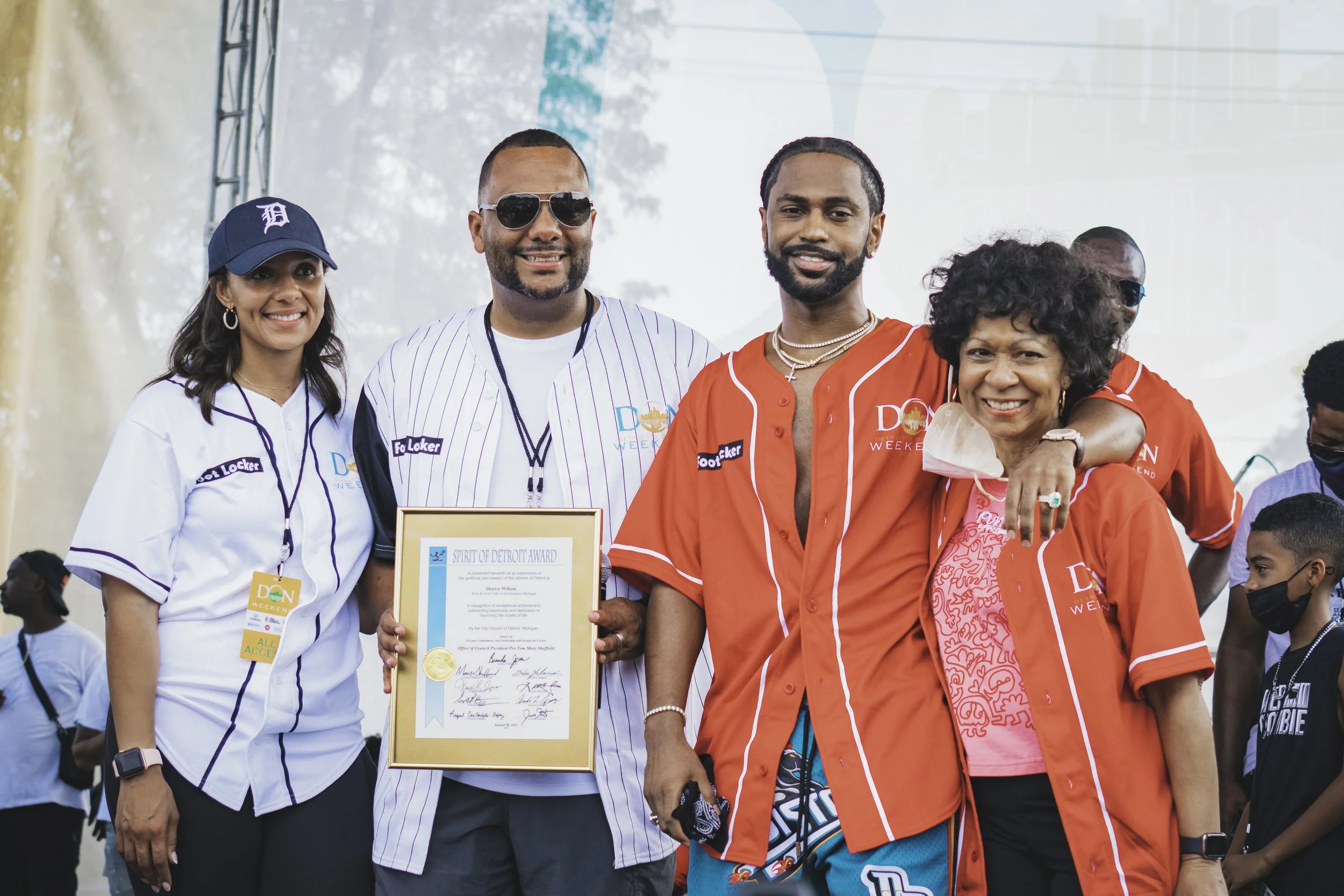 Big Sean and mom, Shawn Wilson, Mary Sheffield at DON Weekend