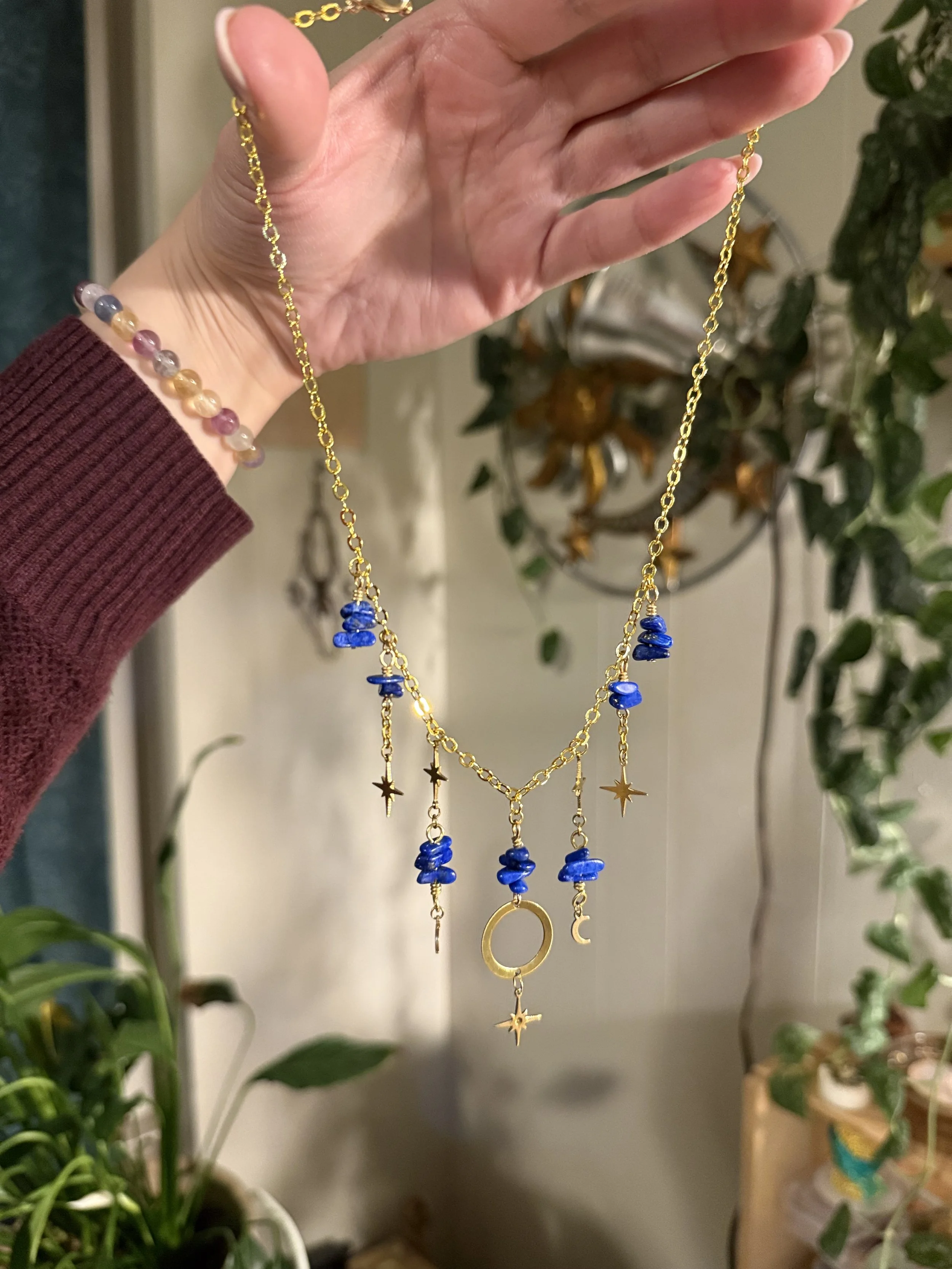 Celestial Crystal Charm Necklace