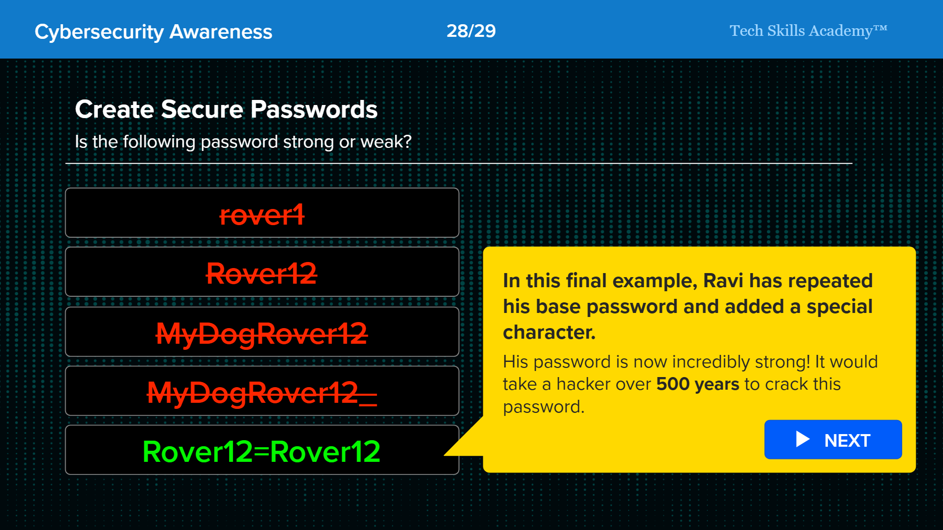 Creating secure passwords