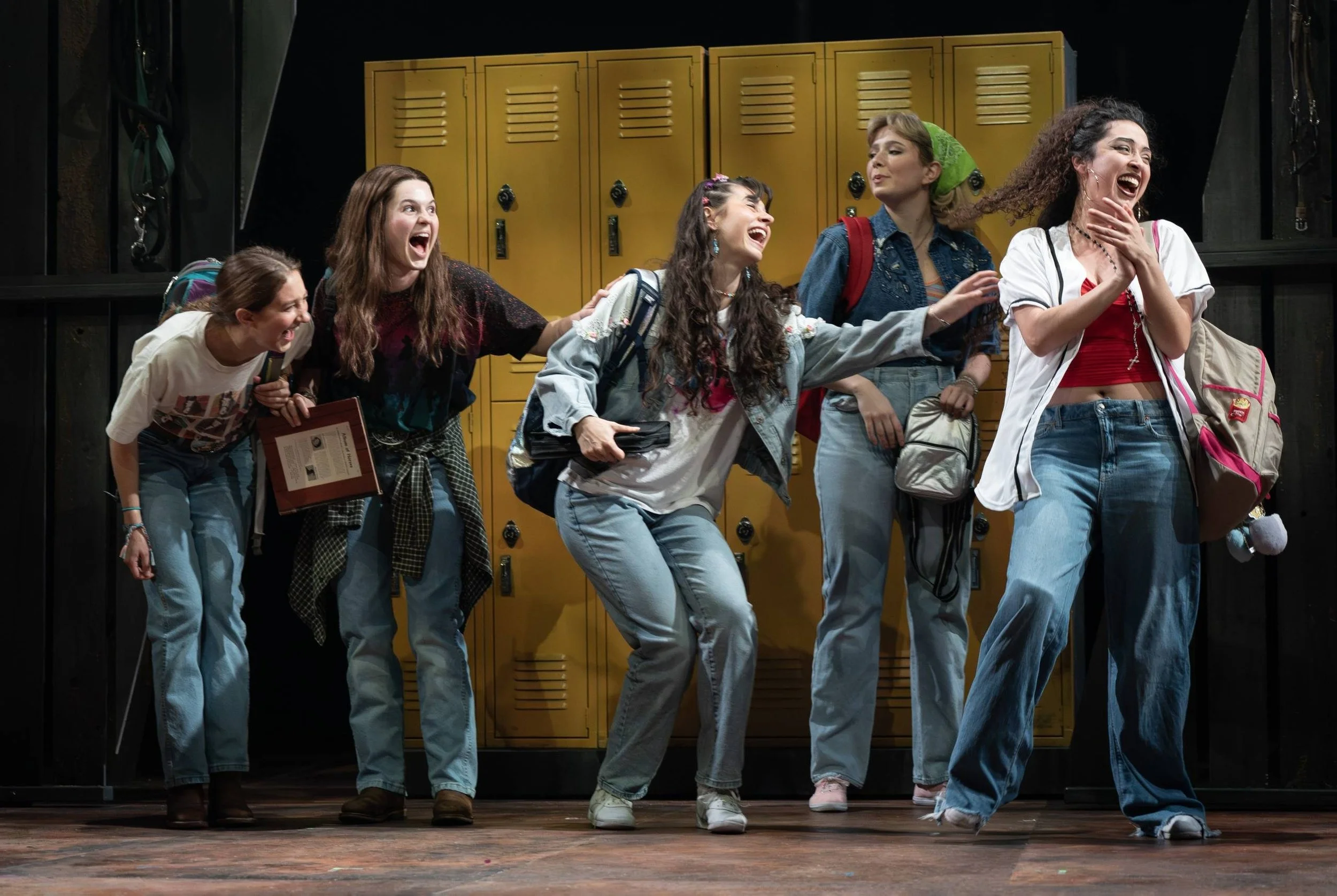 falcon girls by Hilary Bettis / dir. May Adrales / Yale Repertory Theatre / featuring Annie Abramczyk, AM, Alexa Lopez, Anna Roman, Sophia Marcelle