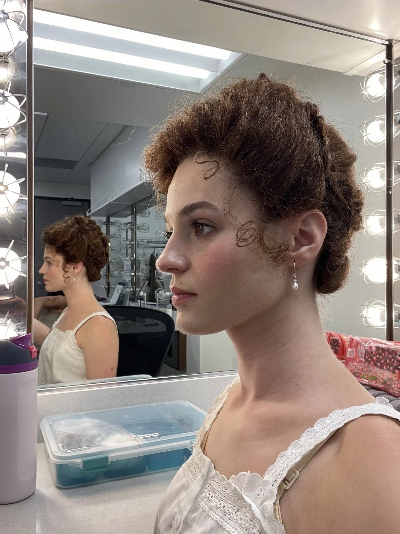 Wig/costume fitting for "The Body Snatcher" by Katie Forgette (world premiere) / directed by Brandon Weinbrenner / Alley Theatre 