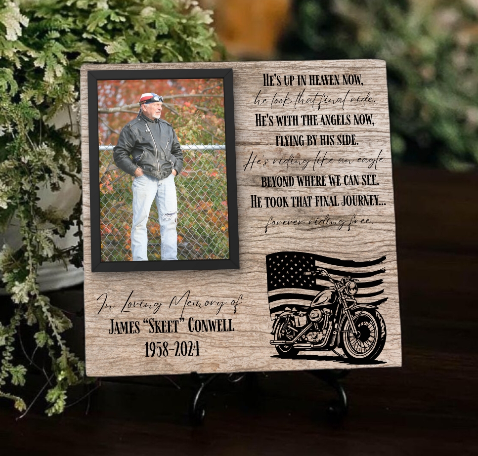 Decorative tile with inspirational quote against a scenic background