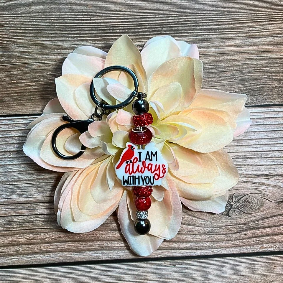 🌿 DIY Beadable Keychain – "I Am Always With You" 🌿