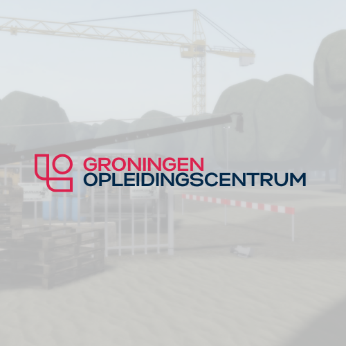 Groningen Training Center logo with construction crane in the background