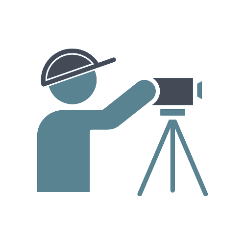 Icon of a person wearing a hat looking through a telescope