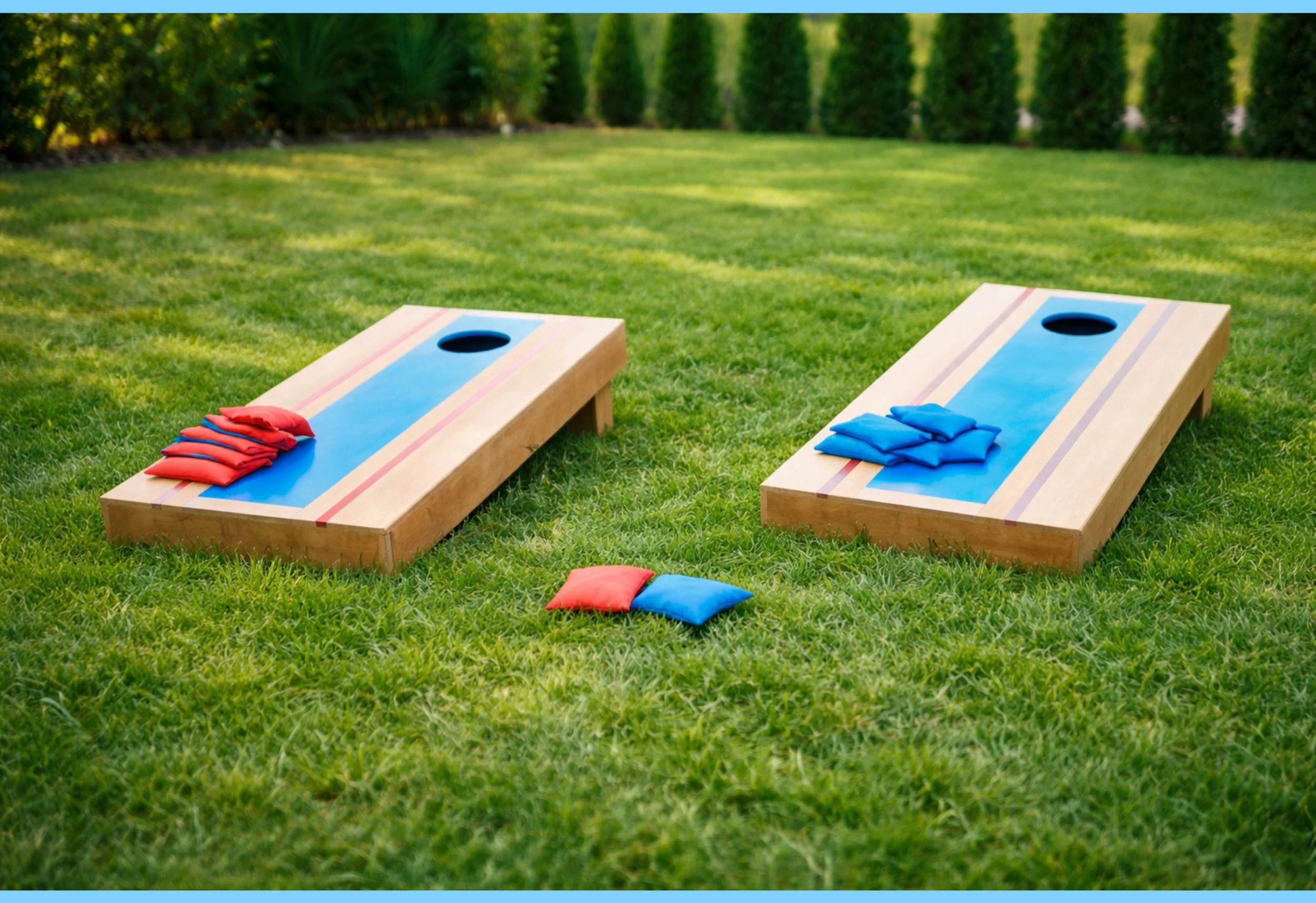 Cornhole yard game rental for a Sacramento backyard party