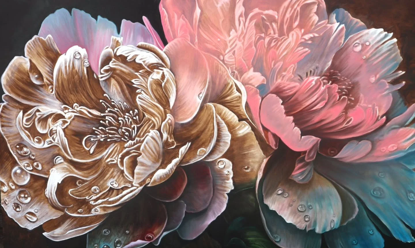 Finally posting this one:

"Revival"
36 x 60"
Oil on canvas 

#oi̇loncanvas #oilpainting #floral #peonies