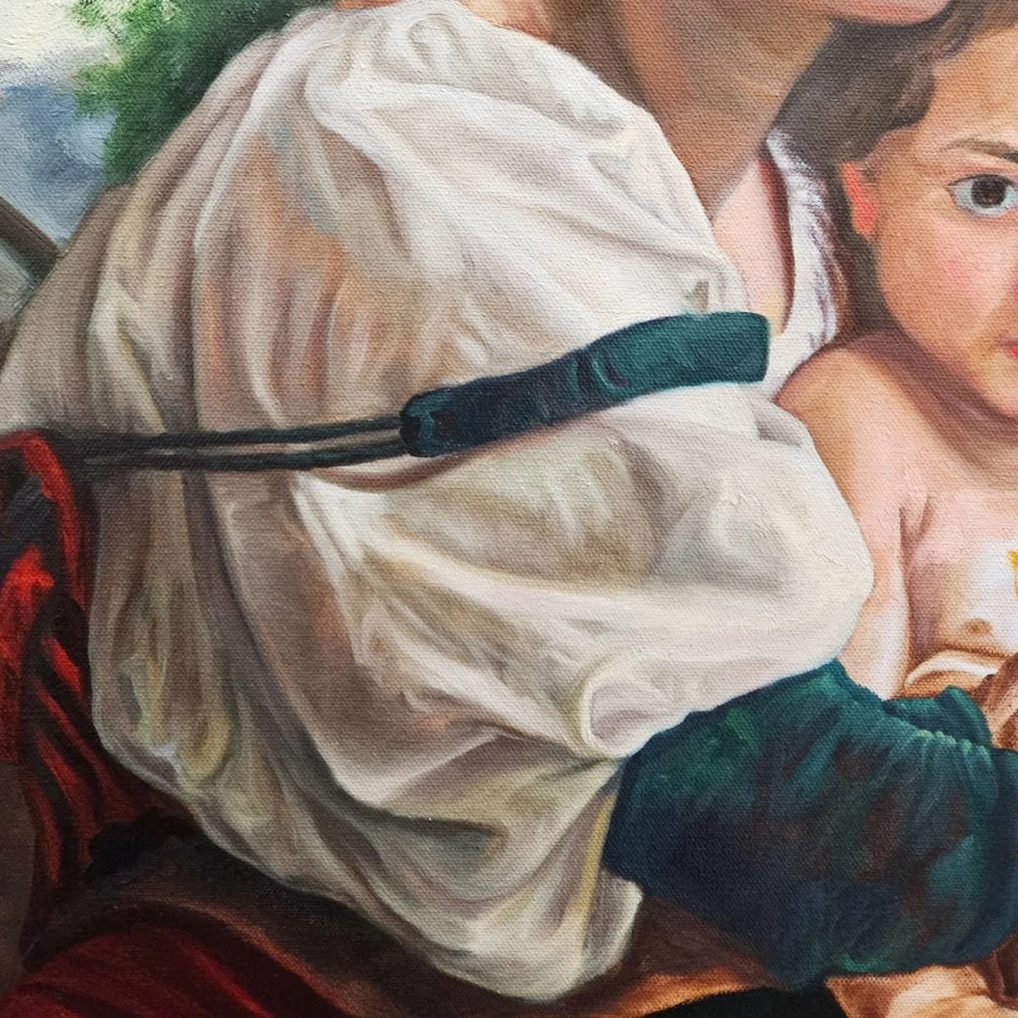 "I'll be right there, I just have to paint this sleeve real quick... oh.... oh no..." 😂 

#bouguereau #oilpainting #artistsofinstagram #artisttowatch