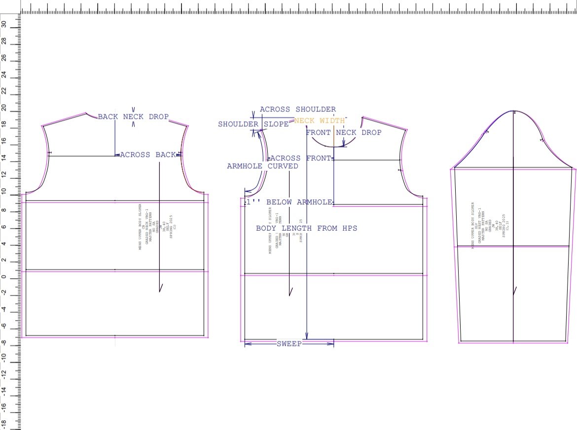 Practicing pattern grading in Optitex 