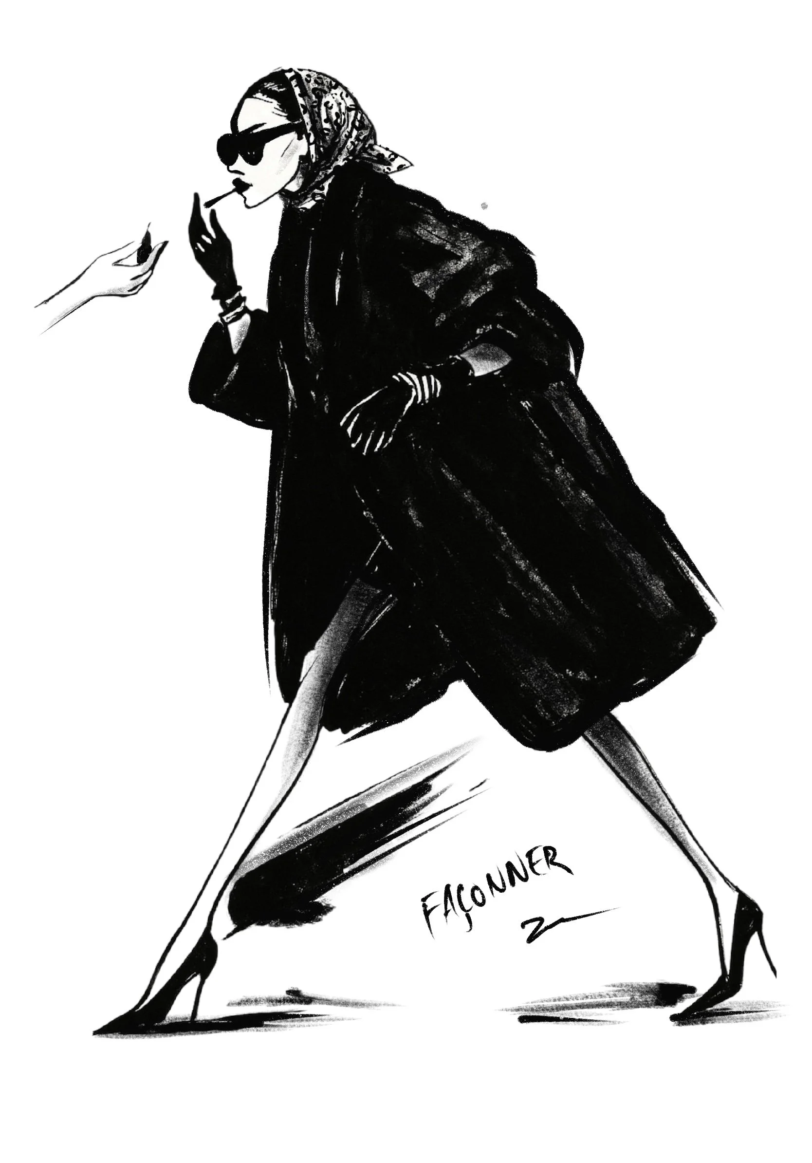 Illustrations to capture key design details and fit reference for my senior project as well as setting a mood for the collection 