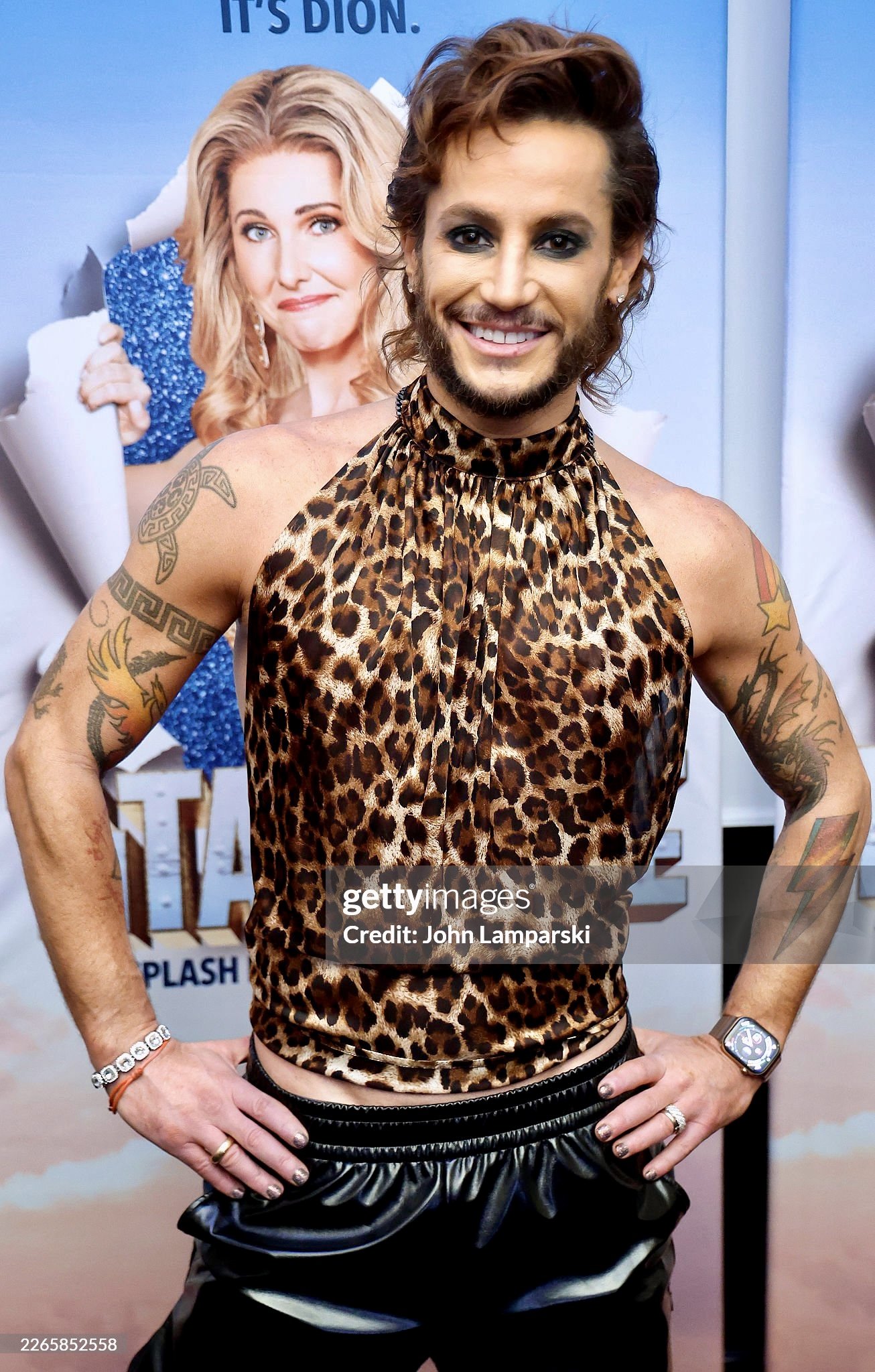 My Façonner leopard halter top featured on Frankie Grande for ‘Meet the press’ night for broadway show, Titanique
