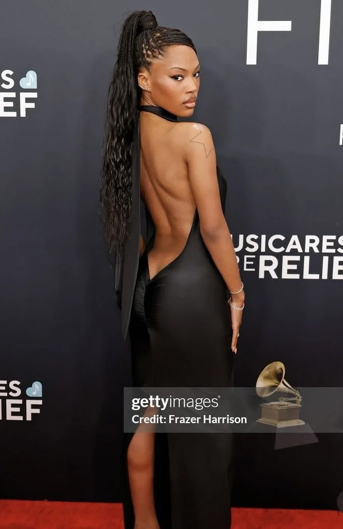 Custom gown for Quenlin Blackwell at the 2025 Grammy’s red carpet 